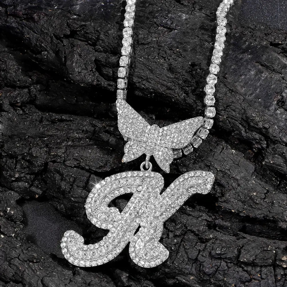 Personalized Crystal Butterfly Necklace