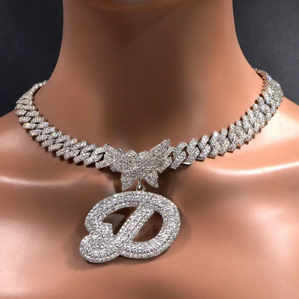 Personalized Crystal Butterfly Necklace