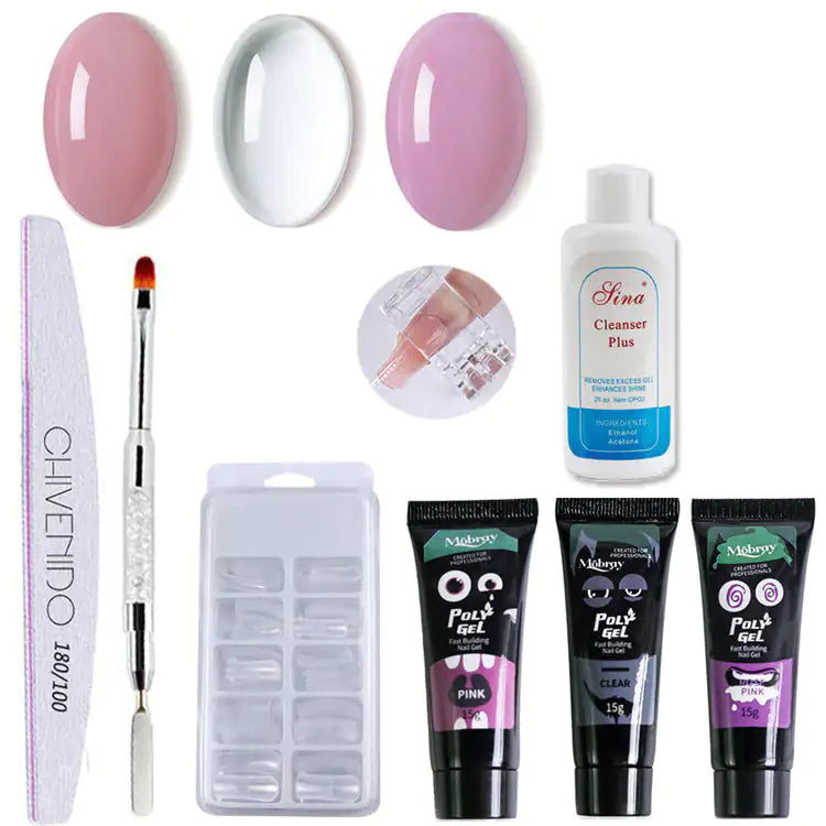 Crystal Glow Poly Gel Nail Set