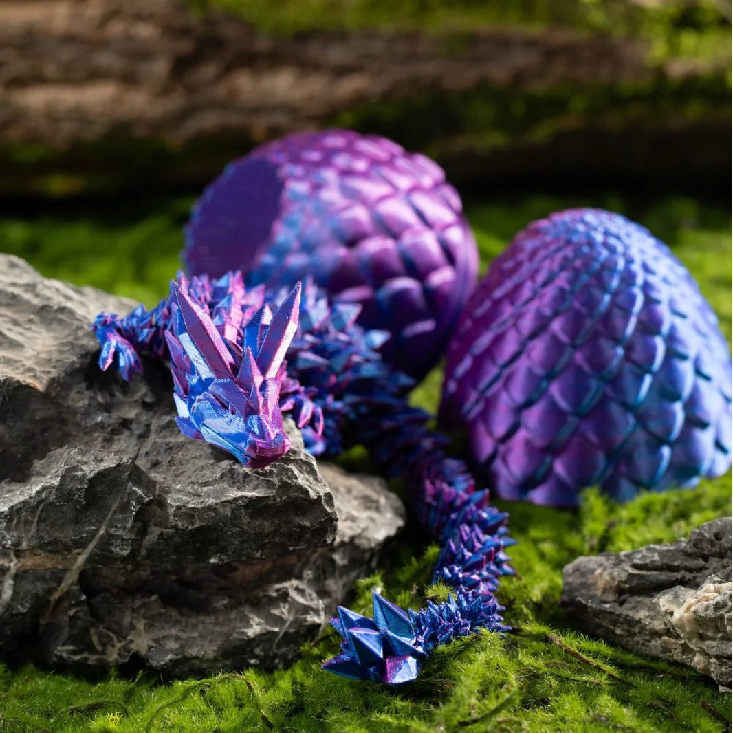 3D Printed Crystal Dragon and Egg