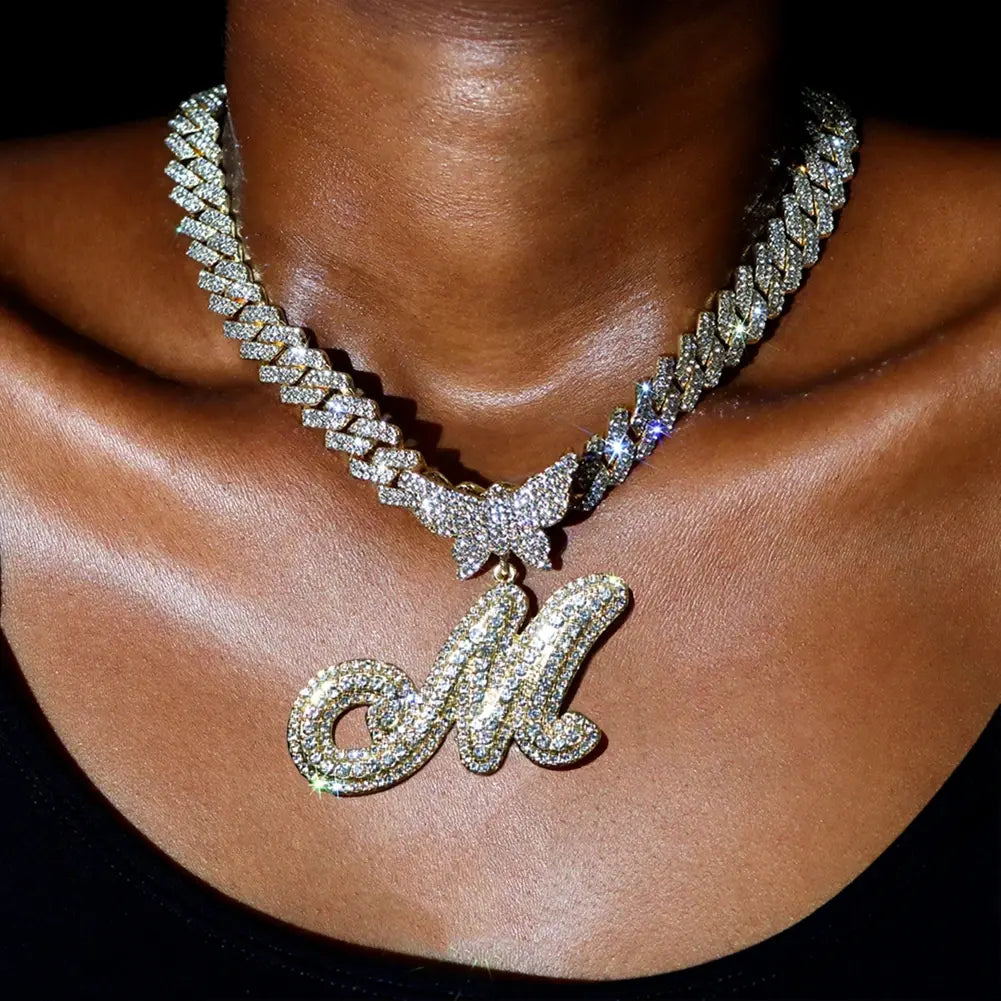 Personalized Crystal Butterfly Necklace