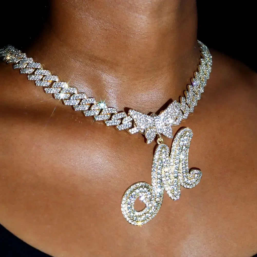 Personalized Crystal Butterfly Necklace
